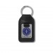 Epoxy Domed Small Rectangular Medallion Leather Key Fobone