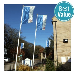 Budget Aluminium Flagpoles (Ideal for builders / forecourts / gardens)one