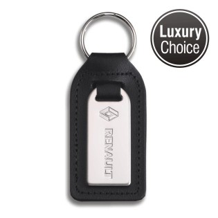 Highly Polished Large Rectangular Medallion Leather Key Fob Highly Polished Large Rectangular Medallion Leather Key Fobone
