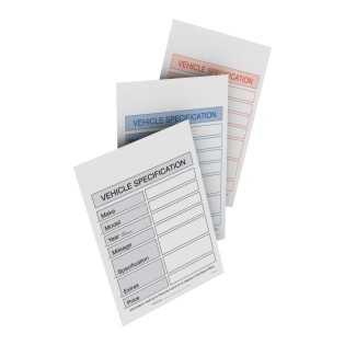 A4 Vehicle Specification Cards A4 Vehicle Specification Cardsone