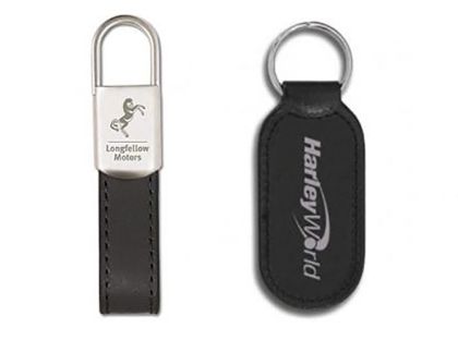 Promotional Leather Keyrings, Printed Leather Keyfobs