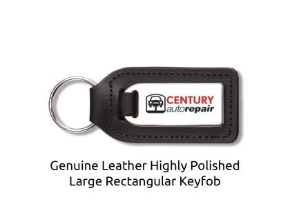 Large Rectangular Shaped Medallion Leather Key Fob