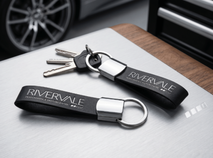 Metal Key Ring with PU Leather Strap