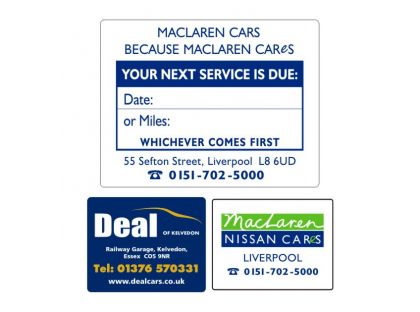 Printed Service Reminder Stickers