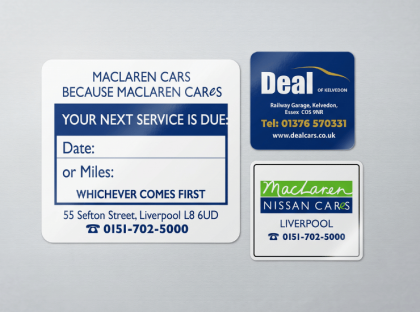 Printed Service Reminder Stickers