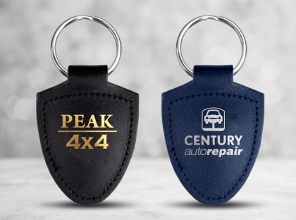 Shield Shaped Leather Keyrings