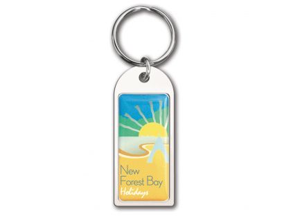 Small Arch Cast Steel Keyring with Full Colour Domed Badge