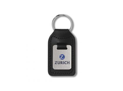Small Rectangular Shaped Medallion Leather Key Fob