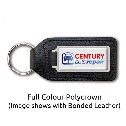 Large Bonded Leather Key Fob with Full Colour Medallion