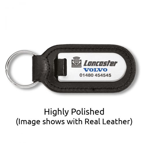 Large Cigar Shaped Medallion Leather Key Fob