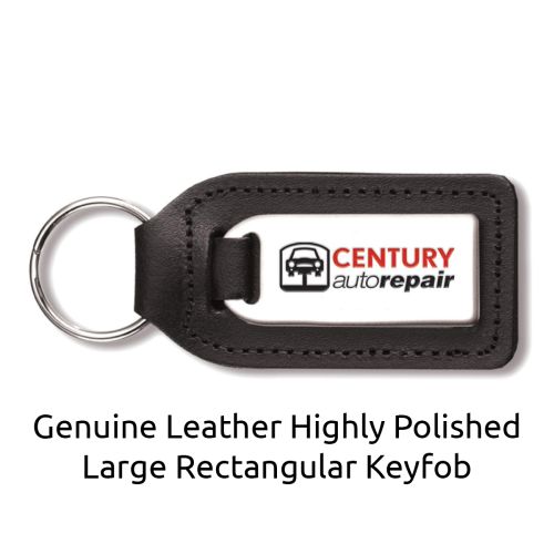 Large Rectangular Shaped Medallion Leather Key Fob