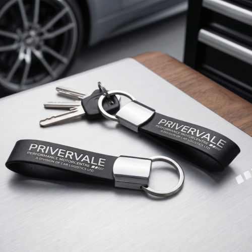 Metal Key Ring with PU Leather Strap