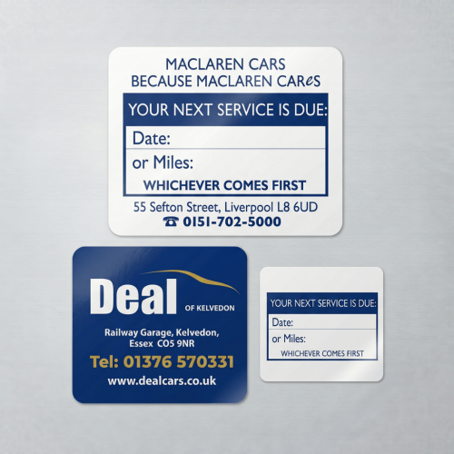 Printed Service Reminder Stickers