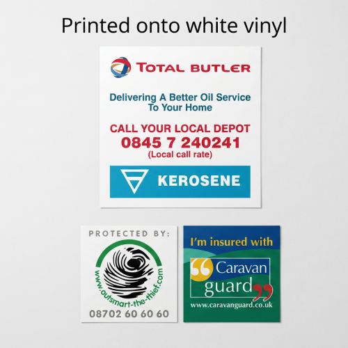 Printed Surface Stickers and Labels (White Vinyl)