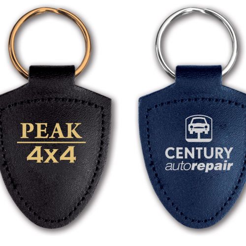 Shield Shaped Leather Keyrings