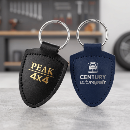 Shield Shaped Leather Keyrings