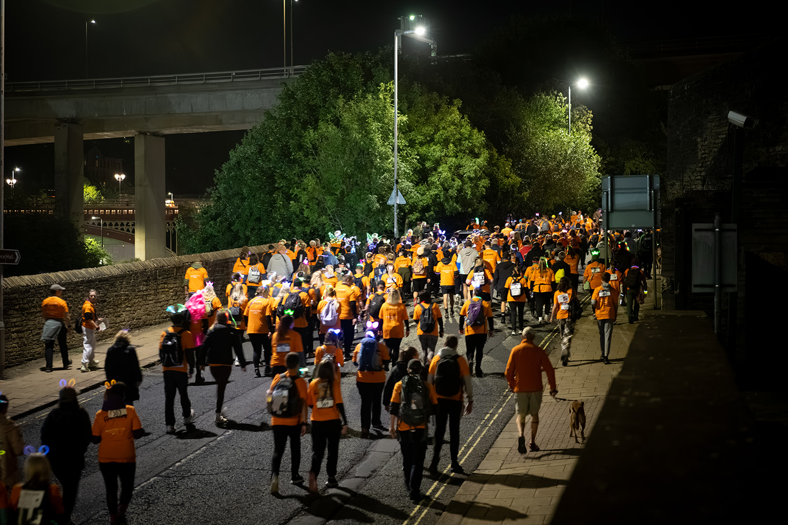 Overgate Hospice Midnight Walk crowd on the route