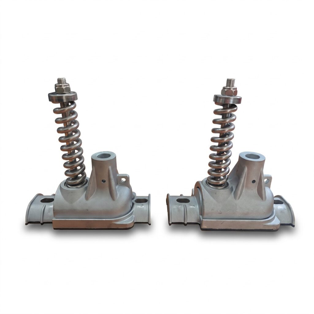 Cast aluminium lamp post banner hardware brackets with spring tension fittings